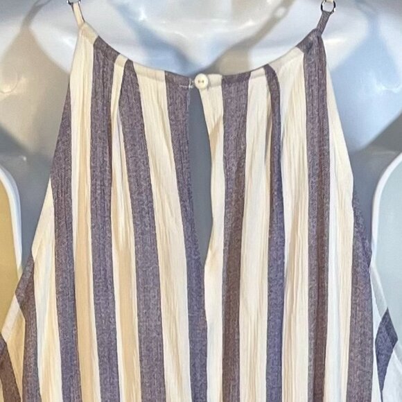 STACCATO Blue and Cream Striped Pant Suit /Romper/JumpSuit Size Medium - Picture 5 of 6